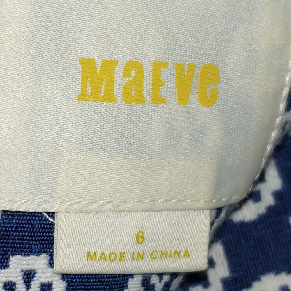 Maeve Anthropologie Fourth Street Swing Skirt. Size 6 Blue White - Picture 3 of 7
